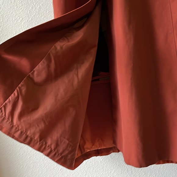 Portrait Vintage Trench Coat Burnt Orange Reddish Brown Measures Small - Picture 12 of 16